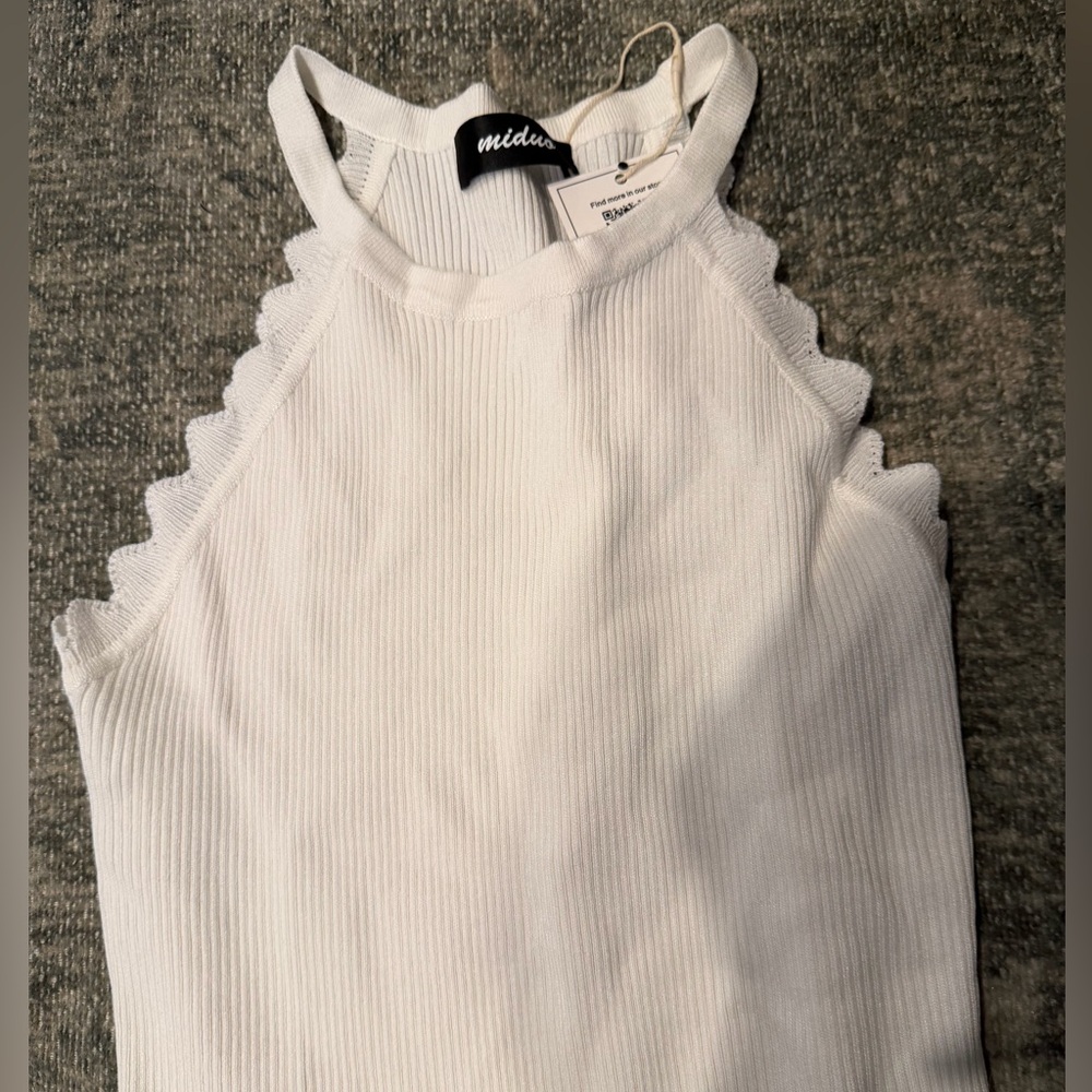 White Scalloped Women's Dress